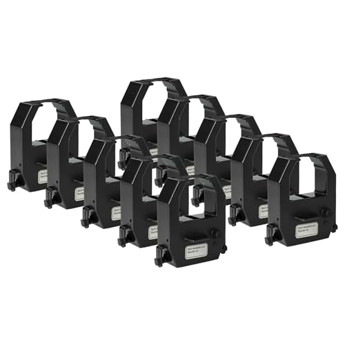 vhbw 10x Farbband Schriftband Ersatz für Amano CE-315150, CE-315152 für Nadeldrucker, Bondrucker - Schwarz von vhbw