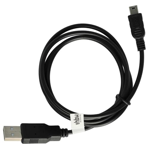 vhbw 1m USB Transferkabel A-Mini-B 5pol in schwarz black kompatibel mit Beurer BM-58 Blutdruckmessgerät, BC 58 Handgelenk Blutdruckmessgerät von vhbw