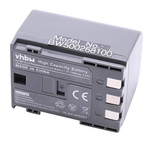 vhbw 1x Akku Ersatz für Canon BP-2L12, BP-2L, BP-2L14 für Videokamera Camcorder (1200 mAh, 7,2 V, Li-Ion) von vhbw