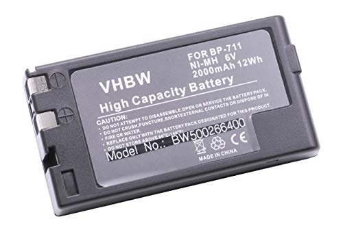 vhbw 1x Akku Ersatz für Canon BP-E718, BP-818, BP-729, BP-726, BP-722D, BP-714, BP-711 für Videokamera Camcorder (2000 mAh, 6 V, NiMH) von vhbw