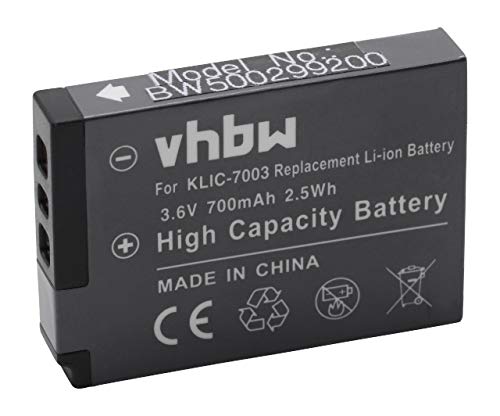 vhbw 1x Akku Ersatz für Kodak Klic-7003 für Kamera (700 mAh, 3,6 V, Li-Ion) von vhbw