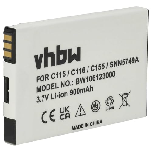 vhbw 1x Akku Ersatz für Motorola SNN5749A für Handy Smartphone Telefon (900 mAh, 3,7 V, Li-Ion) von vhbw