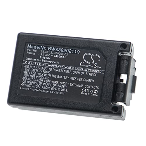 vhbw 1x Akku Ersatz für Teleradio M245060, 22.381.2, D00004-02 für Industrie-Funkfernsteuerung Fernbedienung (2400 mAh, 3,7 V, Li-Ion) - Schwarz von vhbw