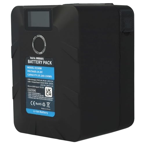 vhbw 1x Akku kompatibel mit Blackmagic Mini 4K, URSA Mini Pro Kamera (10200 mAh, 14,8 V, Li-Ion), USB von vhbw