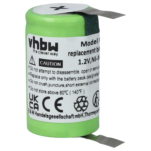 vhbw 1x Akku kompatibel mit Braun 5556, 3550, 3510, 2501, 3525, 2500, 3512, 2515, 2505, 3000 Rasierer (1100 mAh, 1,2 V, NiMH) von vhbw