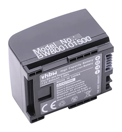 vhbw 1x Akku kompatibel mit Canon Legria FS36, FS37, FS306, FS307, FS405 Videokamera Camcorder (800 mAh, 7,2 V, Li-Ion) + Infochip von vhbw