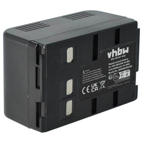 vhbw 1x Akku kompatibel mit Panasonic NV-CS1/E, NV-CS1, NV-CSLEN, NV-CS1E, NV-R10, NV-R00PN Videokamera Camcorder (3600 mAh, 4,8 V, NiMH) von vhbw