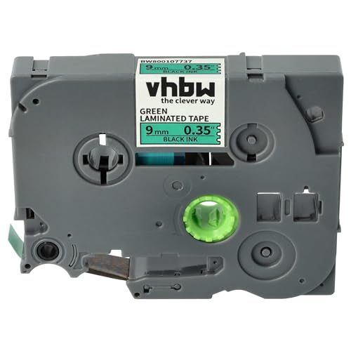 vhbw 1x Schriftband-Kassette Ersatz für Brother TZE-721 für Etiketten-Drucker 9mm Schwarz auf Grün von vhbw