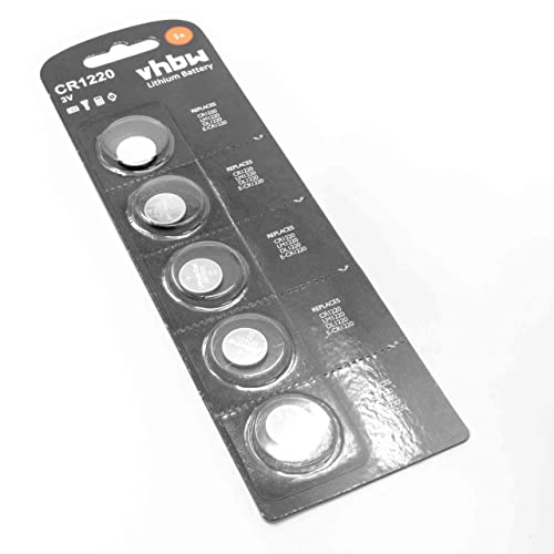 vhbw 20x Li-Ion Knopfzelle Batterien (4X 5er Pack) Typ CR1220 3V kompatibel mit Hörgeräten, Uhren, Autoschlüsseln, Waagen u.a. von vhbw