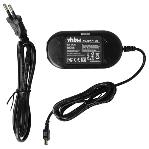 vhbw 220V Netzteil Ladegerät Ladekabel 10W (5V/2.0A) kompatibel mit Kamera Nikon CoolPix L100, L110, L120, L810, L820 u.a. Ersatz für EH-67. von vhbw