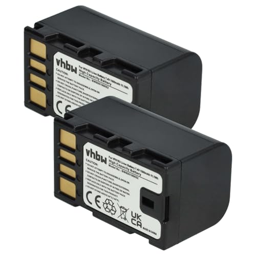 vhbw 2X Akku Ersatz für JVC BN-VF808, BN-VF808U, BN-VF815 für Videokamera Camcorder (1400 mAh, 7,2 V, Li-Ion) + Infochip von vhbw