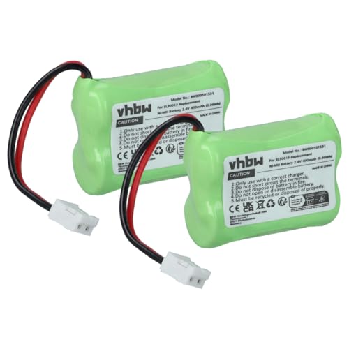 vhbw 2X Akku Ersatz für SL30013 für schnurlos Festnetz Telefon (400mAh, 2,4V, NiMH) von vhbw