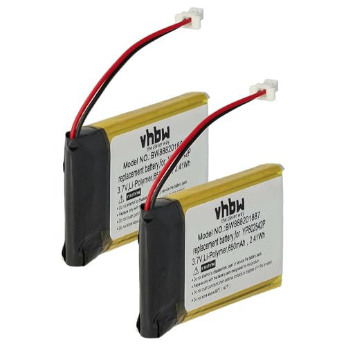 vhbw 2X Akku Ersatz für Sena YP802542P für Wireless Headset Kopfhörer (650 mAh, 3,7 V, Li-Polymer) von vhbw