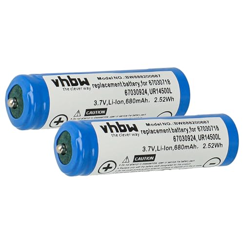 vhbw 2X Akku kompatibel mit Braun Series 5 570cc-3, 570cc, 550s-4, 560s-4, 560s-3, 560 Rasierer (680 mAh, 3,7 V, Li-Ion) von vhbw