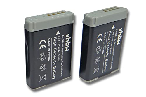 vhbw 2X Akku kompatibel mit Canon PowerShot G7 X Mark III, G7 X Mark II, G9 X Kamera (1010mAh, 3,7V, Li-Ion) von vhbw
