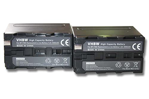 vhbw 2X Akku kompatibel mit Hitachi 553 845, VM-D875LA, VM-D865LE, VM-D875, VM-975LE, VM-D675LA Videokamera Camcorder (6000 mAh, 7,2 V, Li-Ion) von vhbw