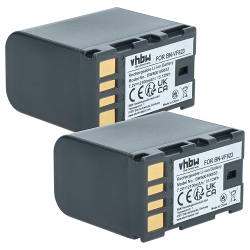 vhbw 2X Akku kompatibel mit JVC GS-TD1EU, GS-TD1BEU, GY-HM100, GS-TD1 Videokamera Camcorder (2100 mAh, 7,2 V, Li-Ion) + Infochip von vhbw
