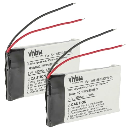 vhbw 2X Akku kompatibel mit Jabra Speak 510 Freisprecheinrichtung Konferenztelefon (320 mAh, 3,7 V, Li-Polymer) von vhbw