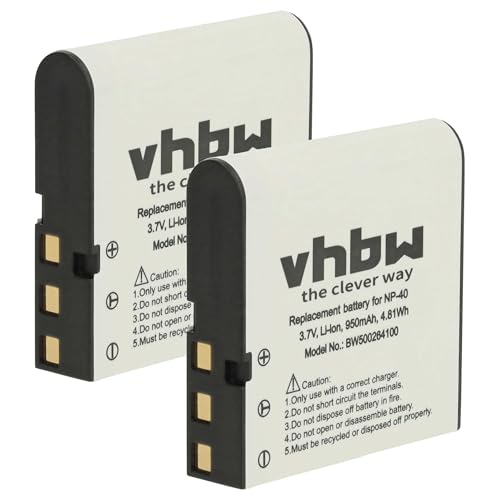 vhbw 2X Akku kompatibel mit Kodak Pixpro AZ526 Astro Zoom, AZ526, AZ525 Astro Zoom, AZ525 Kamera (950 mAh, 3,6 V, Li-Ion) von vhbw