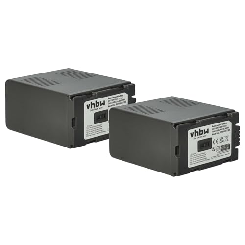 vhbw 2X Akku kompatibel mit Panasonic AG-HPX250EN, AG-HPX250EJ, AG-HPX250, AG-HPX171E Videokamera Camcorder (5400 mAh, 7,4 V, Li-Ion) von vhbw