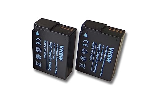 vhbw 2X Akku kompatibel mit Panasonic Lumix DMC-FZ1000, DMC-FZ2000, DMC-G70 Kamera Digicam DSLR (1000mAh, 7,2V, Li-Ion) von vhbw