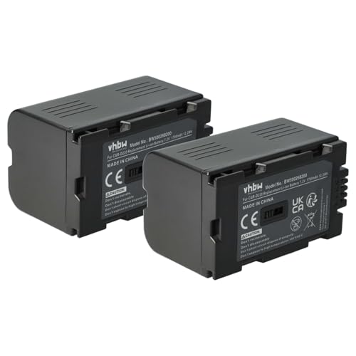 vhbw 2X Akku kompatibel mit Panasonic NV-MX1, NV-MX2, NV-MX30, NV-MX300, NV-MX350, NV-GX7 Videokamera Camcorder (1700mAh, 7,2V, Li-Ion) von vhbw