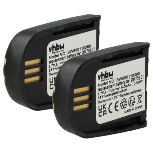 vhbw 2X Akku kompatibel mit Plantronics Savi WH500, WH500A, W745 Wireless Headset Kopfhörer (140 mAh, 3,7 V, Li-Polymer) von vhbw
