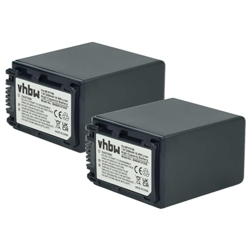 vhbw 2X Akku kompatibel mit Sony FDR-AX33, FDR-AX100E, FDR-AX43, FDR-AX53 Videokamera Camcorder (2200 mAh, 7,2 V, Li-Ion) + Infochip von vhbw