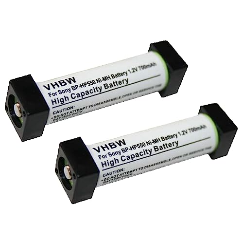 vhbw 2X Akku kompatibel mit Sony MDR-RF820R, MDR-RF850R Wireless Headset Kopfhörer (700mAh, 1,2V, NiMH) von vhbw