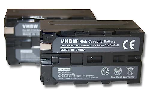 vhbw 2X Akku kompatibel mit Yongnuo YN-216 5500K, YN-216 3200-5500K, YN-1200 CRI 95+ 5500K Videokamera Camcorder (3600 mAh, 7,2 V, Li-Ion) von vhbw