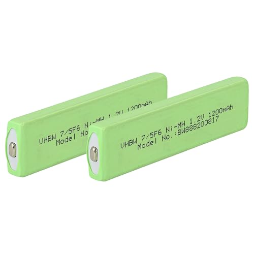 vhbw 2X Akkuzelle kompatibel mit Sony D-E888, D-E905, D-E999, D-EJ01 CD Player (1100 mAh, 1,2 V, NiMH), Akku 7/5F6, Button Top von vhbw