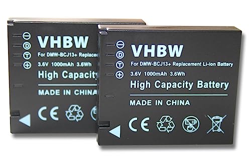 vhbw 2X Li-Ion Akku 1000mAh (3.6V) mit Infochip kompatibel mit Kamera Panasonic Lumix DMC-LX5, DMC-LX7, Leica D-Lux 5, D-Lux 6 Ersatz für DMW-BCJ13, DMW-BCJ13E. von vhbw