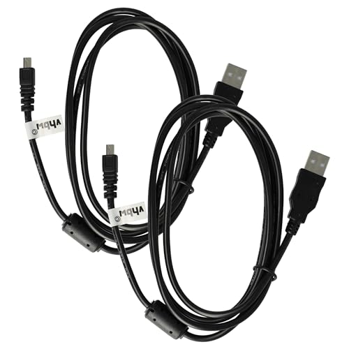 vhbw 2x USB-Kabel Datenkabel (Standard-USB Typ A auf Kamera) kompatibel mit Panasonic Lumix DMC-FS11, DMC-FS12 Kamera, Camcorder, 150 cm von vhbw