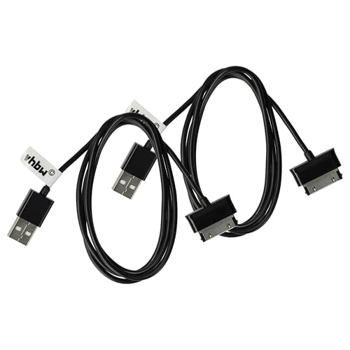 vhbw 2x USB Kabel kompatibel mit Samsung Galaxy Note GT-N8010 Tablet - Datenkabel (Standard-USB Typ A) 2in1 Ladekabel, 120cm Schwarz von vhbw