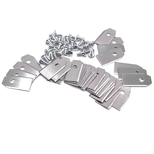 vhbw 30x Ersatz-Messer kompatibel mit Ferrex R800 Easy, R800 Easy+ Rasenmäher - Ersatzklinge Silber, Stahl von vhbw