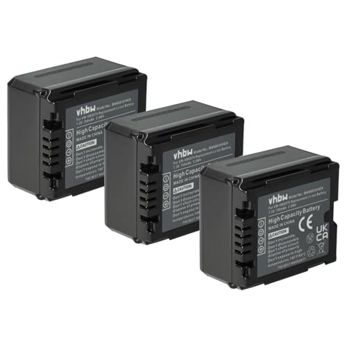 vhbw 3X Akku kompatibel mit Panasonic HDC-HS9, HDC-HS3000, HDC-HS700 Videokamera Camcorder (700 mAh, 7,2 V, Li-Ion) + Infochip von vhbw