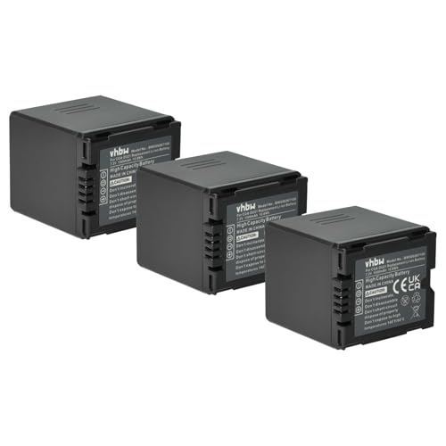 vhbw 3X Akku Ersatz für Panasonic CGA-DU07, CGA-DU12, CGA-DU14, CGR-DU06 für Videokamera Camcorder (1500mAh, 7,2V, Li-Ion) von vhbw