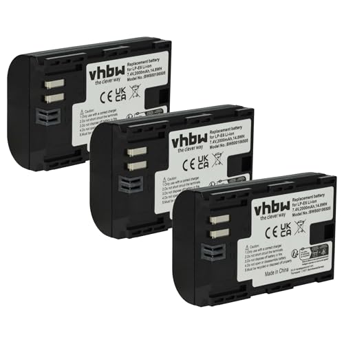 vhbw 3X Akku kompatibel mit Blackmagic Micro Studio Camera 4K, Micro Cinema Camera 4K Kamera (2000 mAh, 7,2 V, Li-Ion), Infochip von vhbw