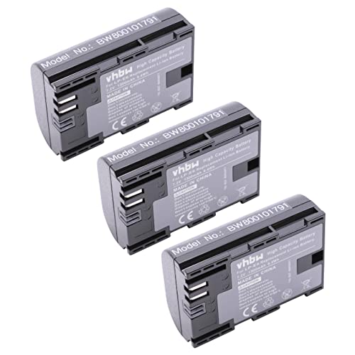 vhbw 3X Akku kompatibel mit Canon Batteriegriff BG-E7, BG-9, BG-E6, BG-E13, BG-E14 (1300 mAh, 7,4 V, Li-Ion), Infochip von vhbw