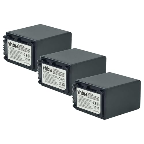 vhbw 3X Akku kompatibel mit Sony FDR-AX33, FDR-AX100E, FDR-AX43, FDR-AX53 Videokamera Camcorder (2200 mAh, 7,2 V, Li-Ion) + Infochip von vhbw