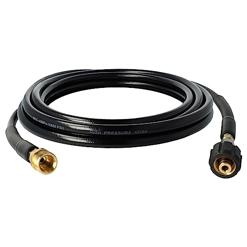 vhbw 5 m Verlängerungsschlauch kompatibel mit Kärcher K 2.08 D Plus, K 2.08 M T 50 Hochdruckreiniger mit M22 x 1,5 Gewindeanschluss, Schwarz von vhbw