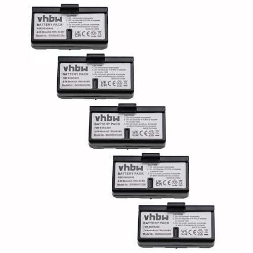 vhbw 5X Akku Ersatz für Sennheiser BA90, E180, E90 für Wireless Headset Kopfhörer (60mAh, 2,4V, NiMH) von vhbw