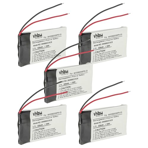 vhbw 5X Akku kompatibel mit Jabra Speak 510 Freisprecheinrichtung Konferenztelefon (320 mAh, 3,7 V, Li-Polymer) von vhbw
