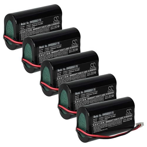 vhbw 5X Akku kompatibel mit Zafferano Poldina Pro Mini, Poldina Pro Tischlampe, Nachttischlampe (5200 mAh, 3,7 V, Li-Ion) von vhbw