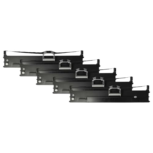 vhbw 5X Farbband Schriftband kompatibel mit Oki Microline ML-6100, ML-6300 Nadeldrucker, Bondrucker - Schwarz von vhbw