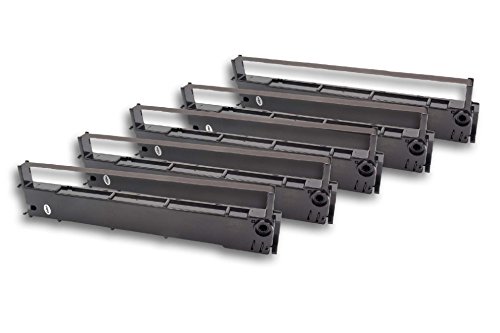 vhbw 5x Farbband Schriftband Ersatz für Seiko SP800 für Nadeldrucker, Bondrucker - Schwarz von vhbw