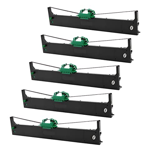 vhbw 5x Farbband Schriftband kompatibel mit Olivetti DM95, DM99, PR9, PR9+, PR9B Nadeldrucker, Bondrucker schwarz von vhbw