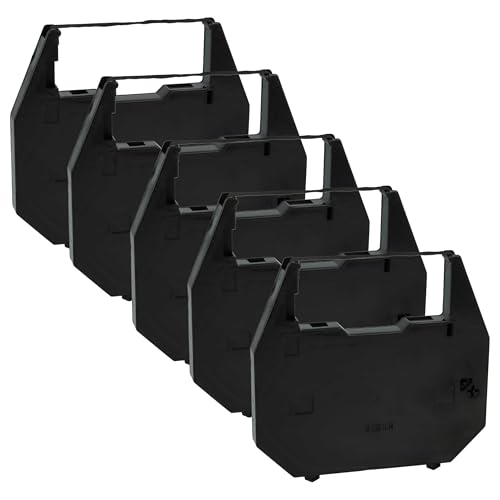 vhbw 5x Farbband Schriftband kompatibel mit Walther EW 560, EW 410, TW 160, TW 150, EW 310, TW 530 Nadeldrucker, Bondrucker - Schwarz von vhbw