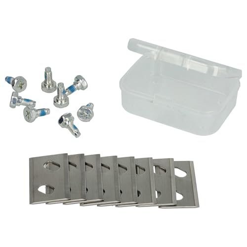 vhbw 8X Ersatz-Messer kompatibel mit Robomow RKS 1500, RKS 800, RK 4000 Pro Rasenmäher - Ersatzklinge Silber, Chrom-Carbon-Stahl von vhbw