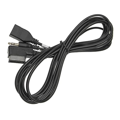 vhbw AUX USB Audio Y-Adapter Kabel KFZ Radio kompatibel mit Seat Alhambra, Altea, Exeo, Ibiza, Leon Auto, Autoradio von vhbw